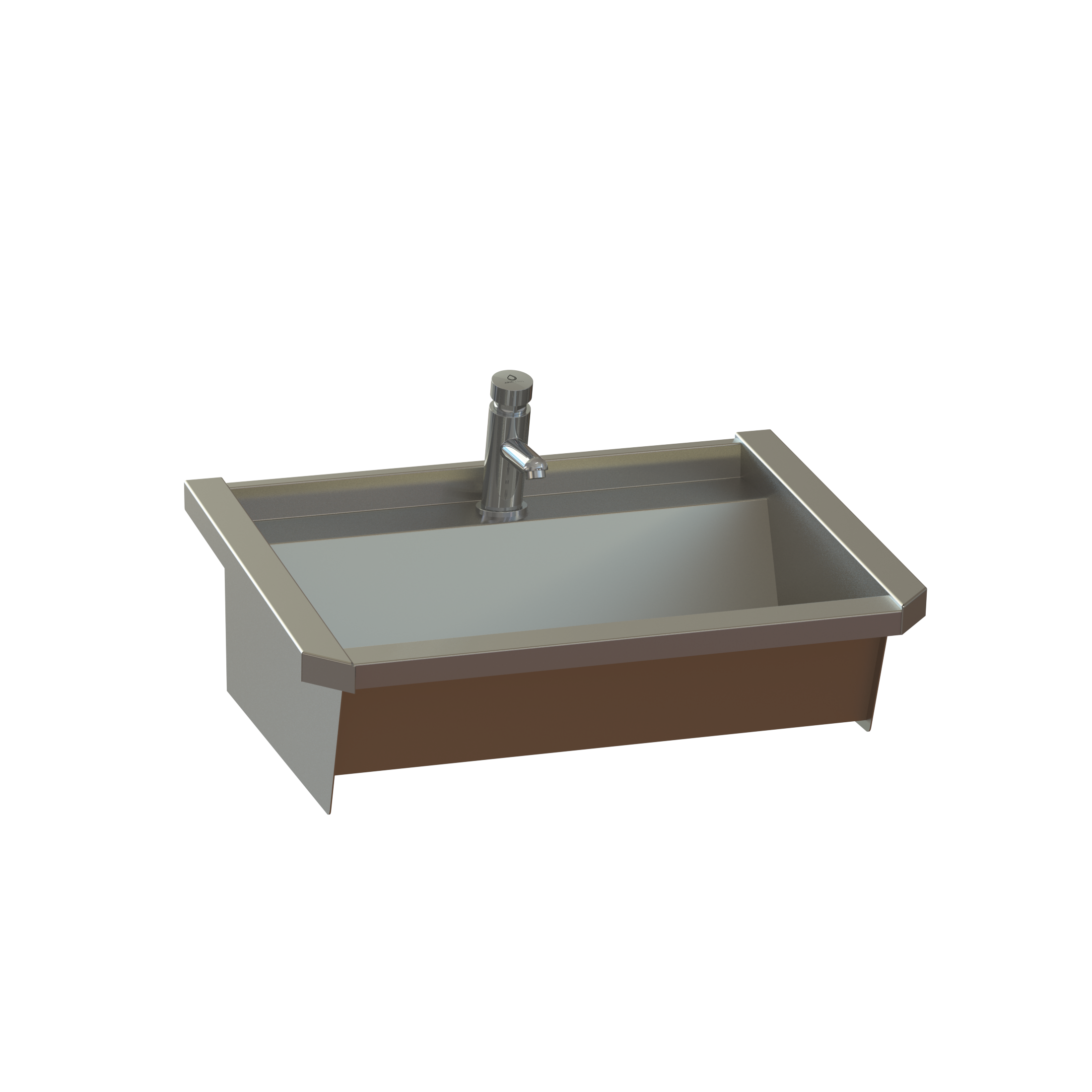 single user line 5 stainless washbasin with pushbutton faucet