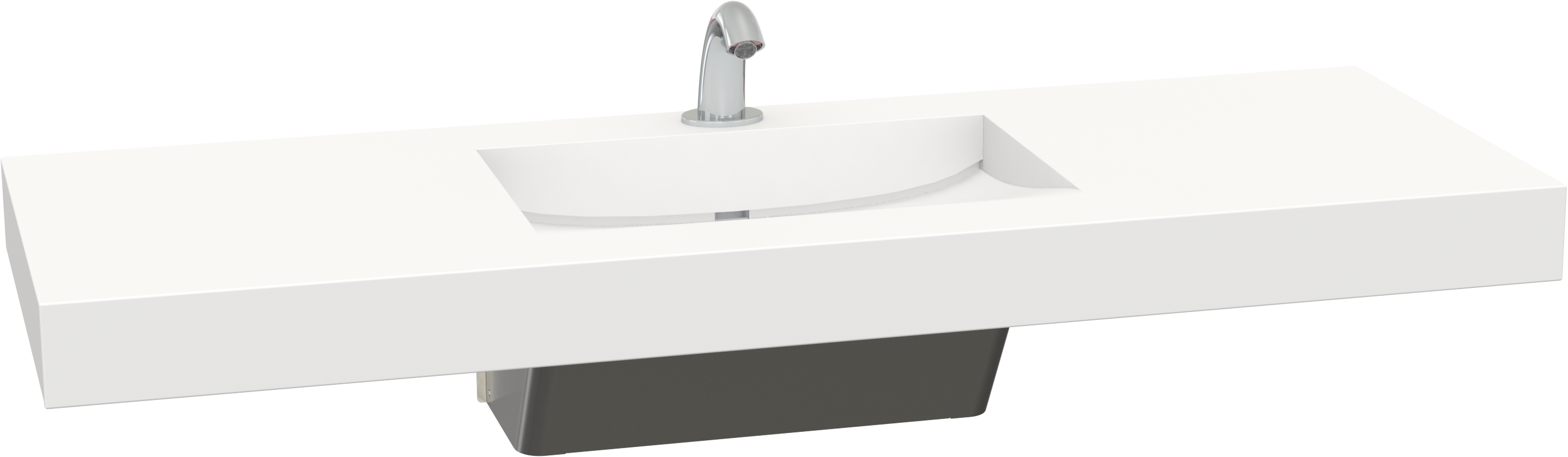 white single user streamlav view with skirt and sensor faucet