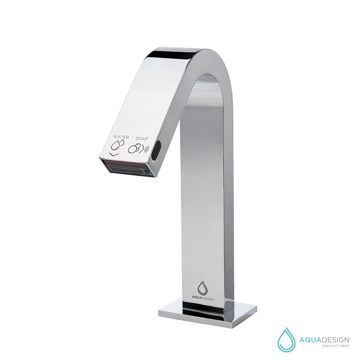 chromed omnia sensor faucet water and soap