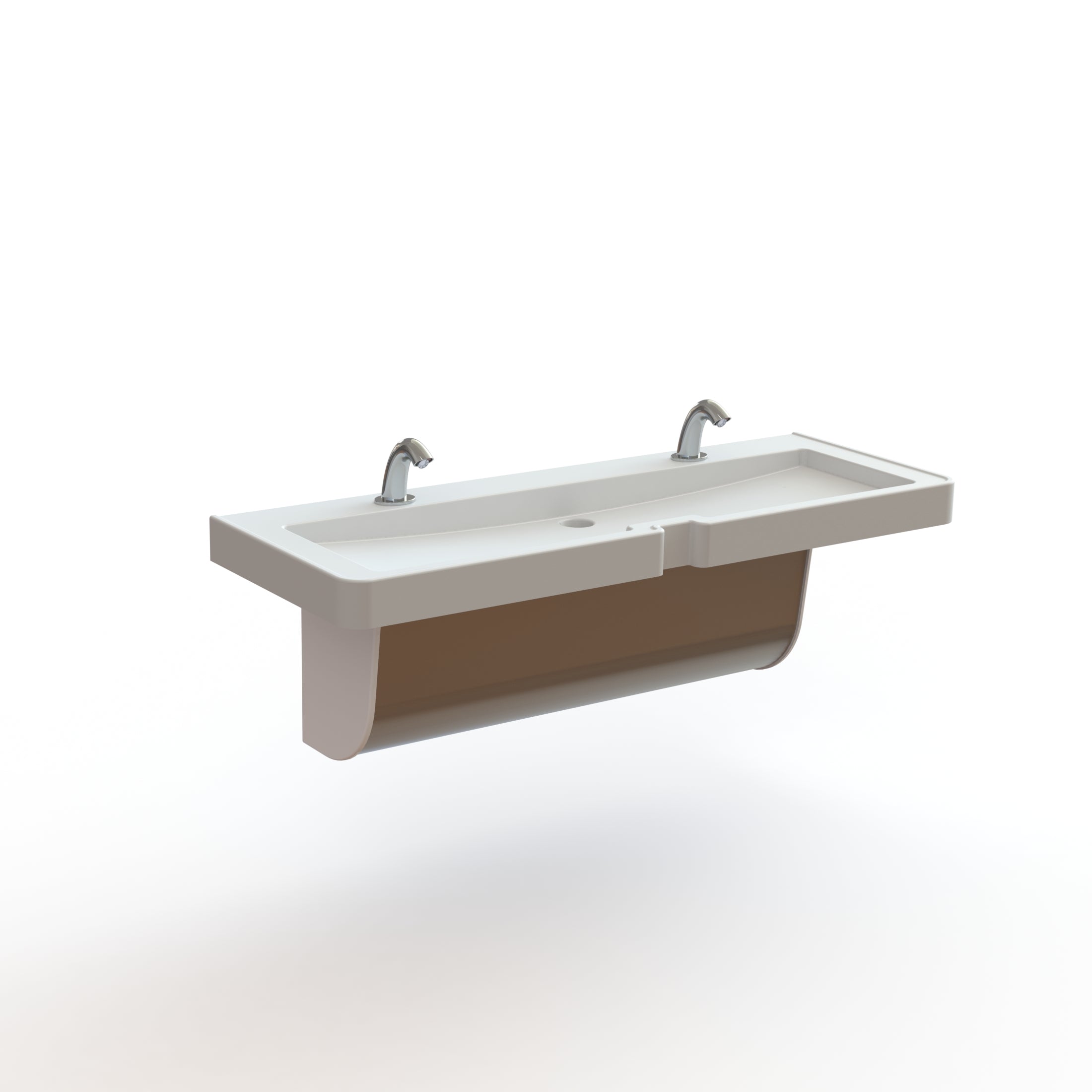 3-user white streamlav legacy with skirt and sensor faucets