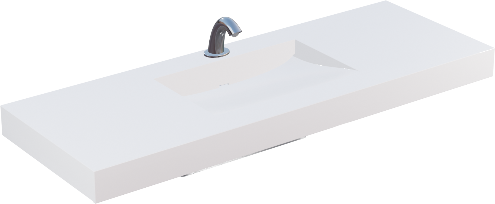 white single user streamlav view with skirt and snesor faucet