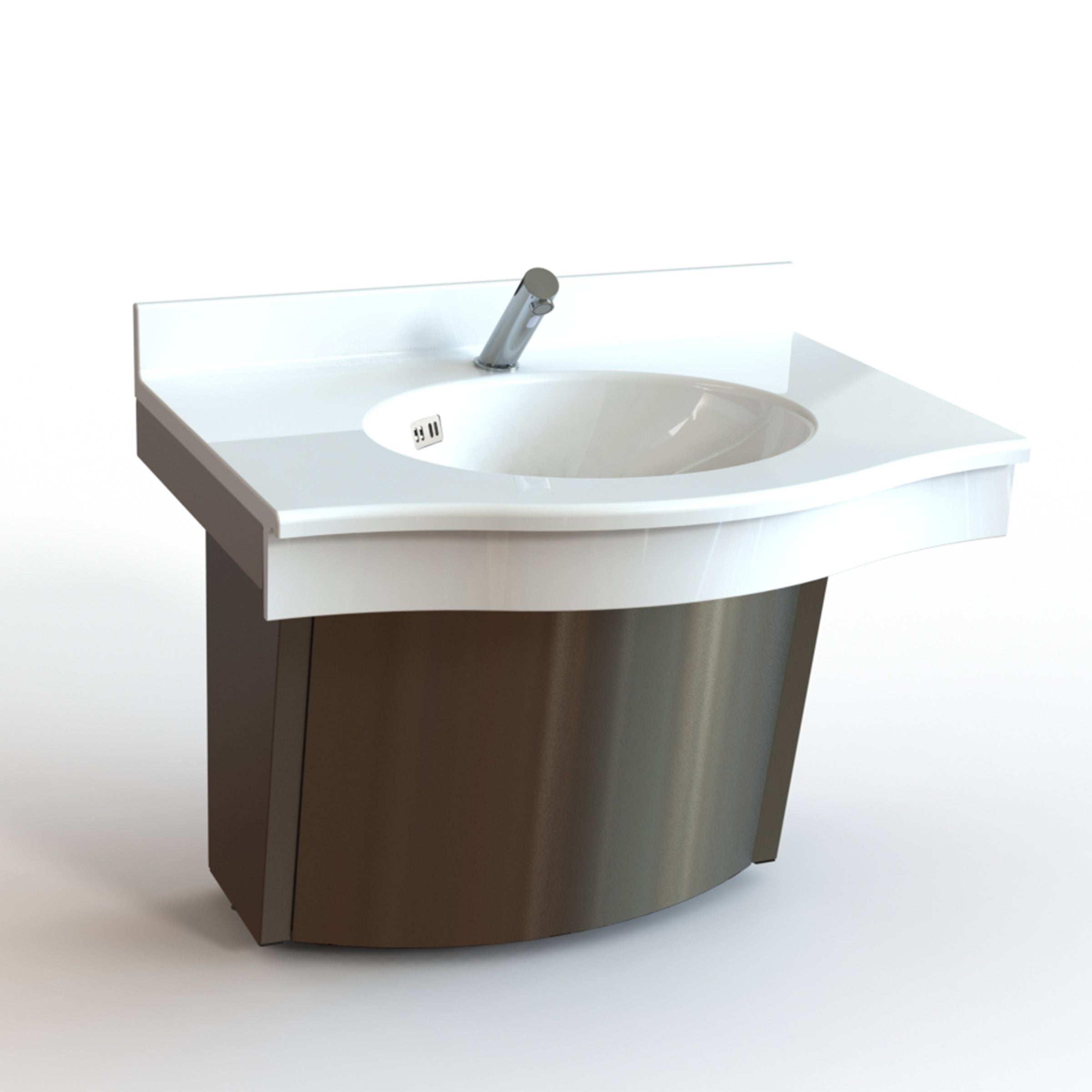 white single user solidwave original with sensor faucet