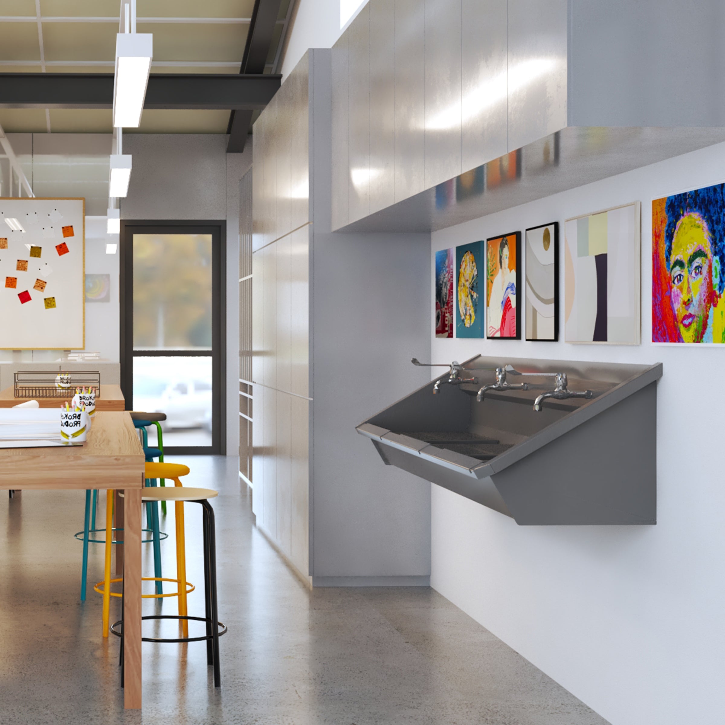 art class with 3-user series 1 washbasin