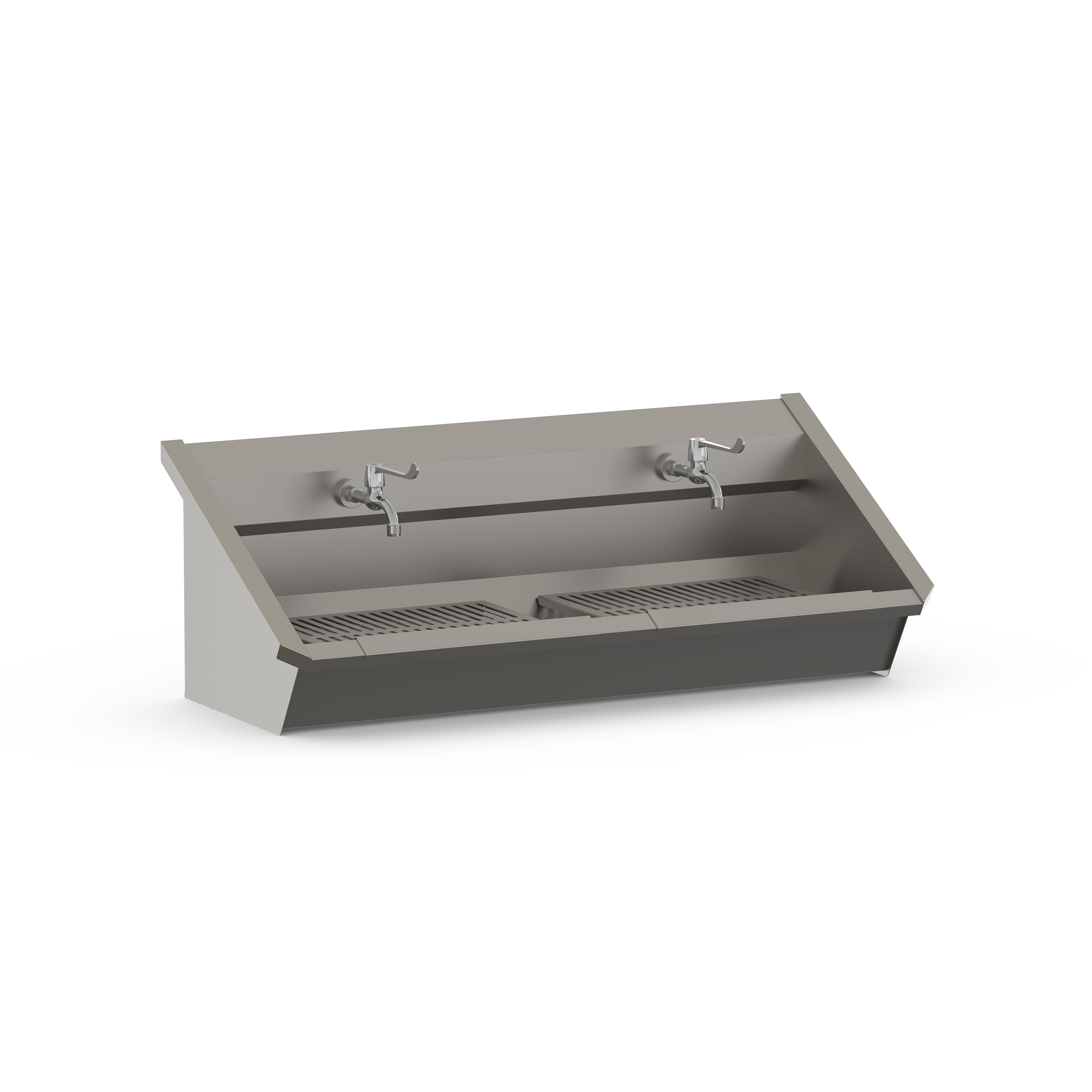 12 - Series 1.0 Washbasin Trough Sink Two User Stainless Steel Hand Wash Station