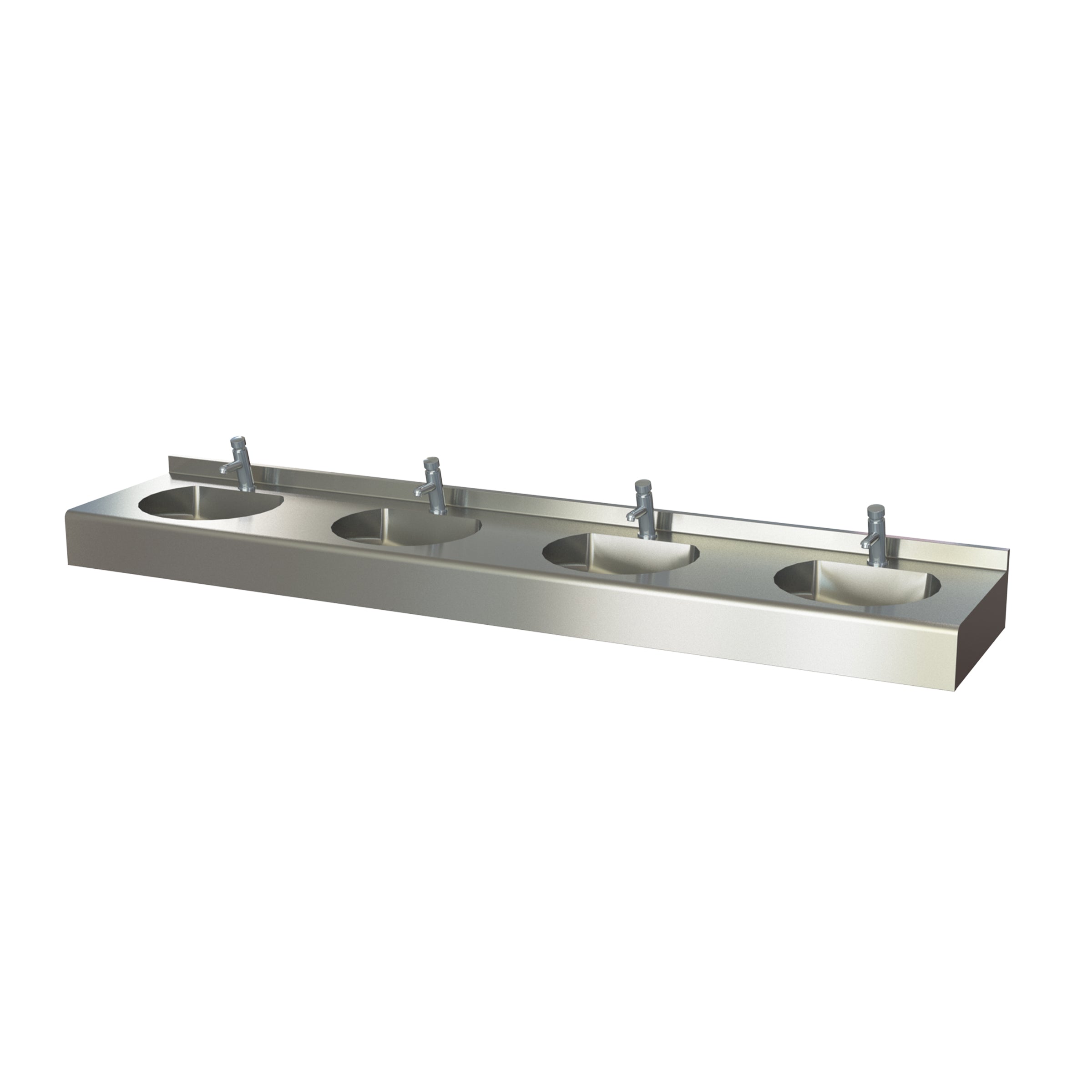 Multiset Four User Stainless Steel Hand Wash Basin/Sink Intersan/AquaDesign