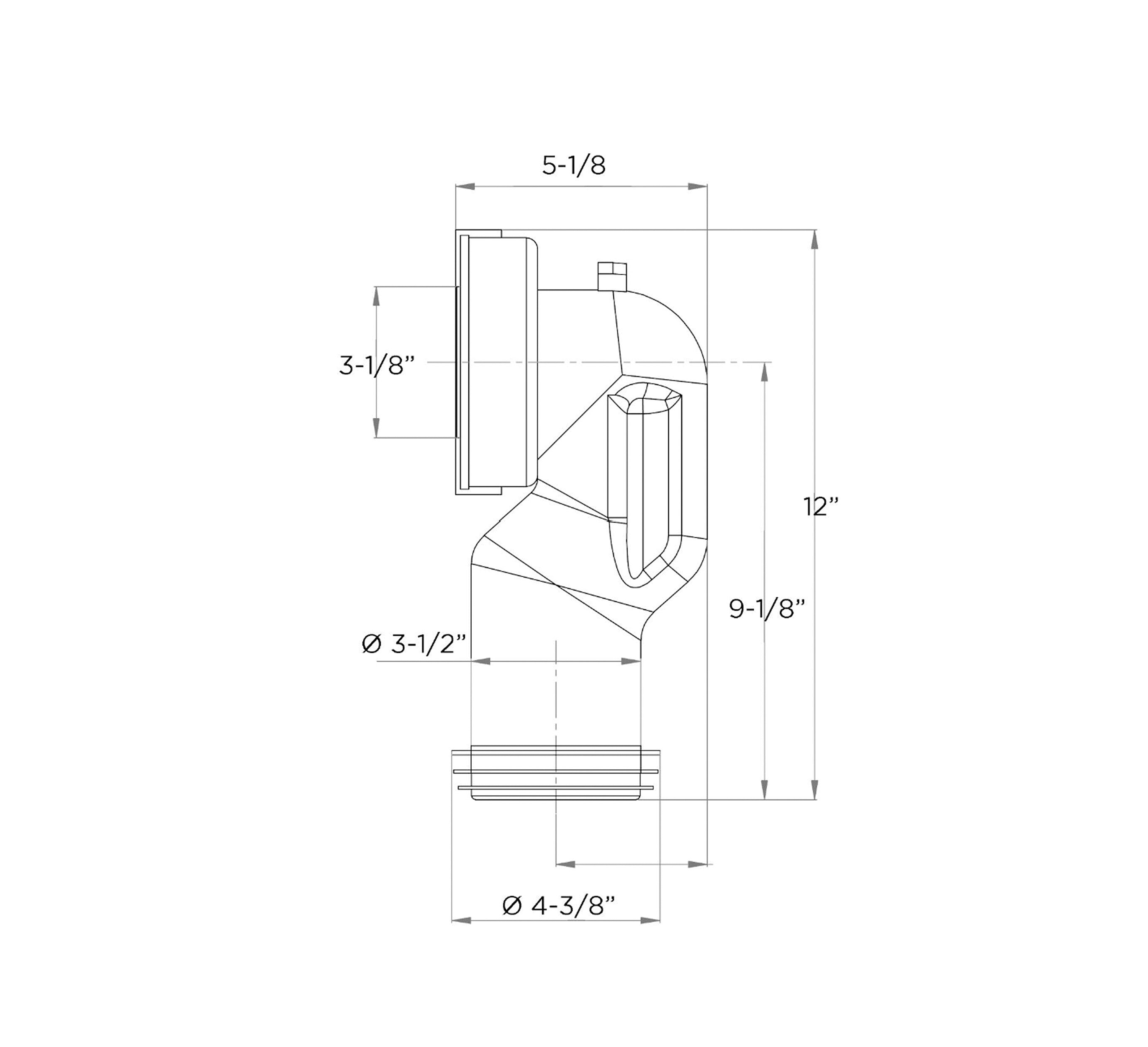 Toilet Pipe Connector with 90Degree Bend Intersa/AquaDesign