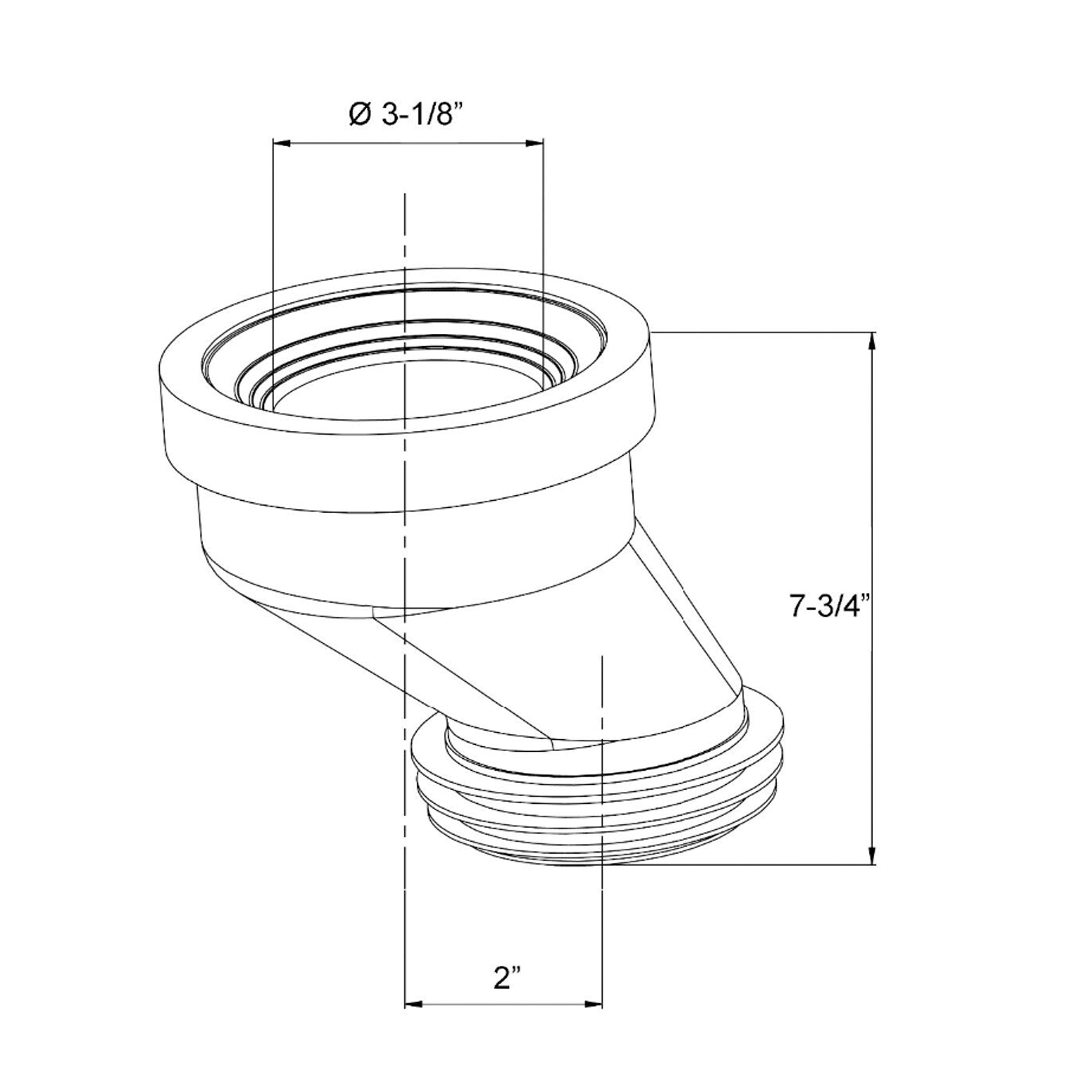 2" Offset Toilet Pipe Connector Intersan/AquaDesign