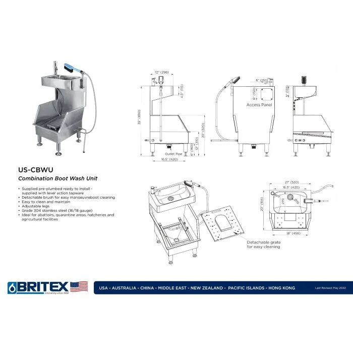 US-CBWU Combination Boot Wash Unit