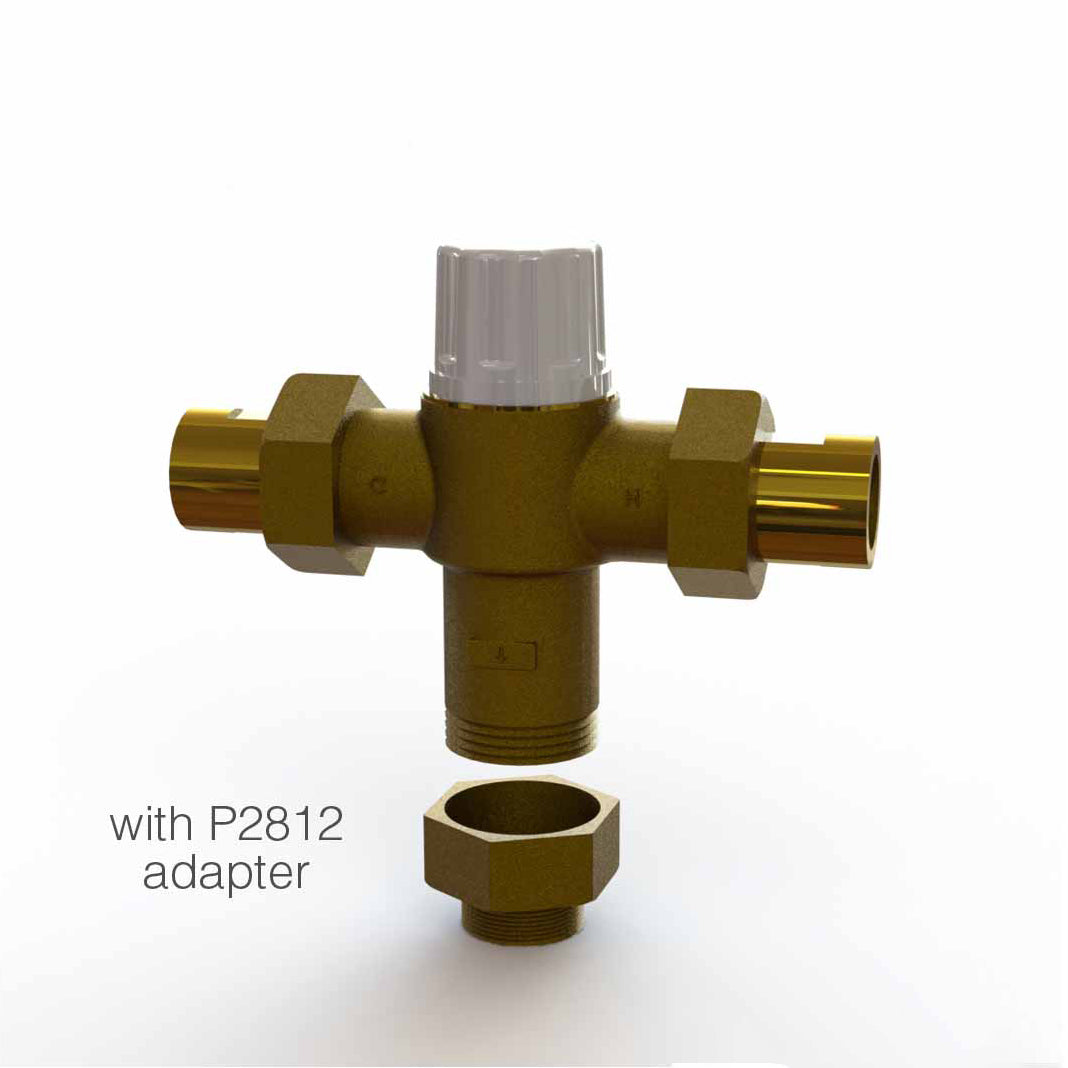 thermostatic mixing valve with adaptor