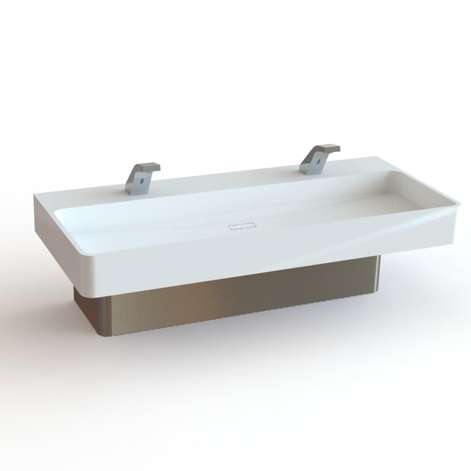 white modus 50 basin with stainless skirt