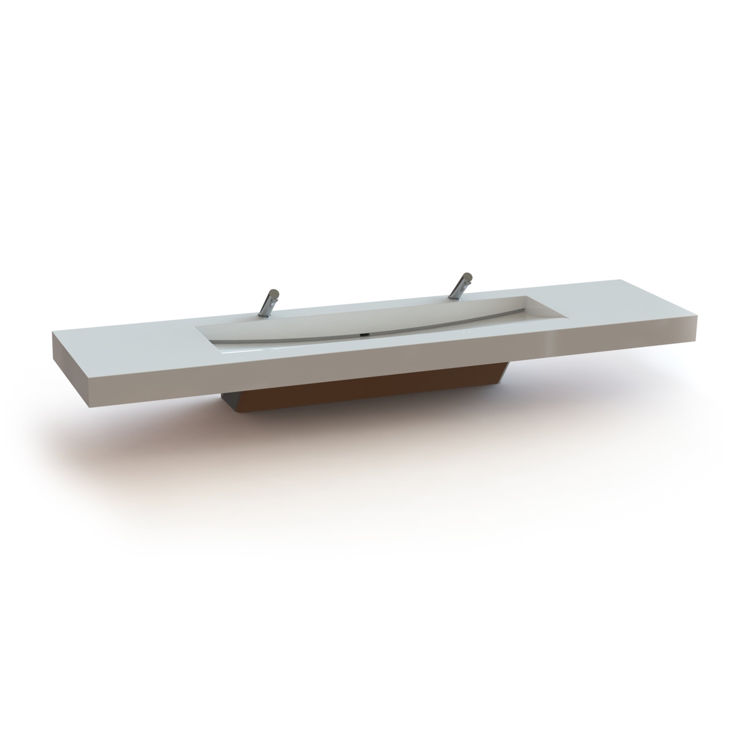 2-user streamlav view with stainless skirt and sensor faucets