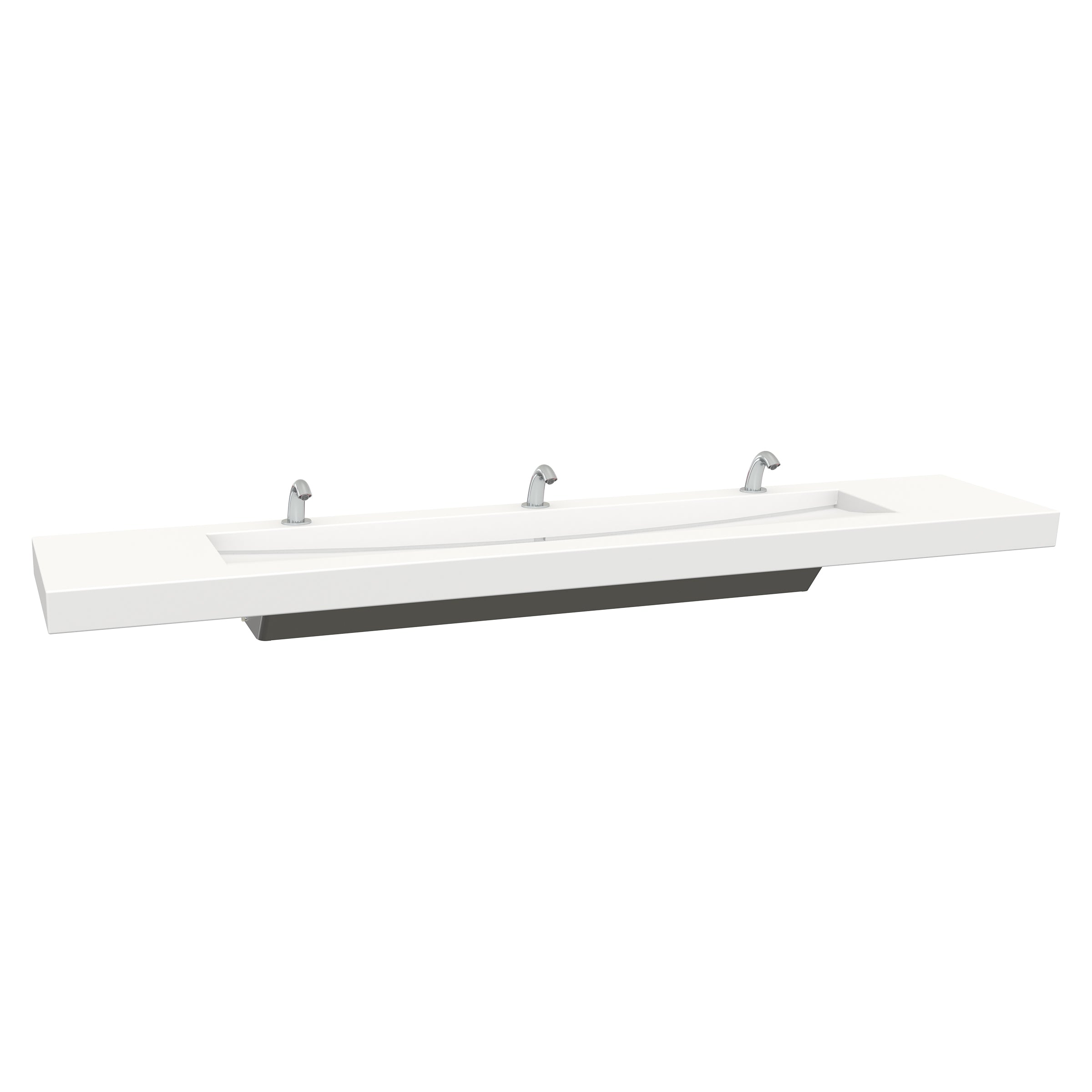 3-user streamlav view with stainless skirt and sensor faucets