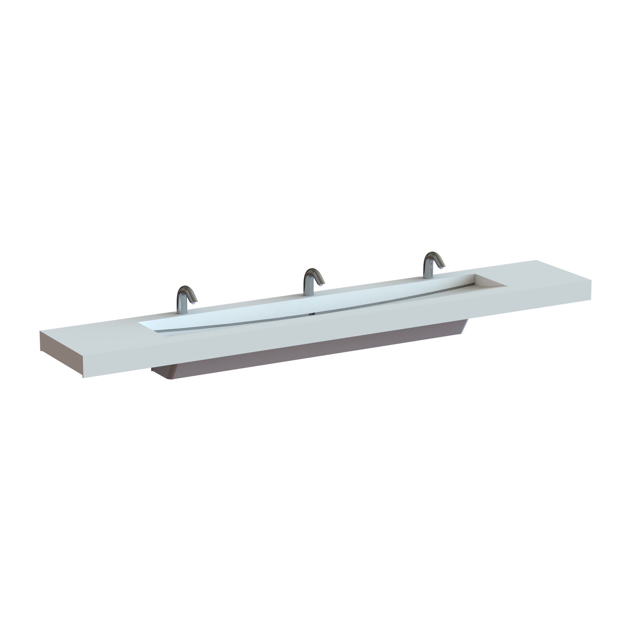 3-user streamlav view with stainless skirt and sensor faucets