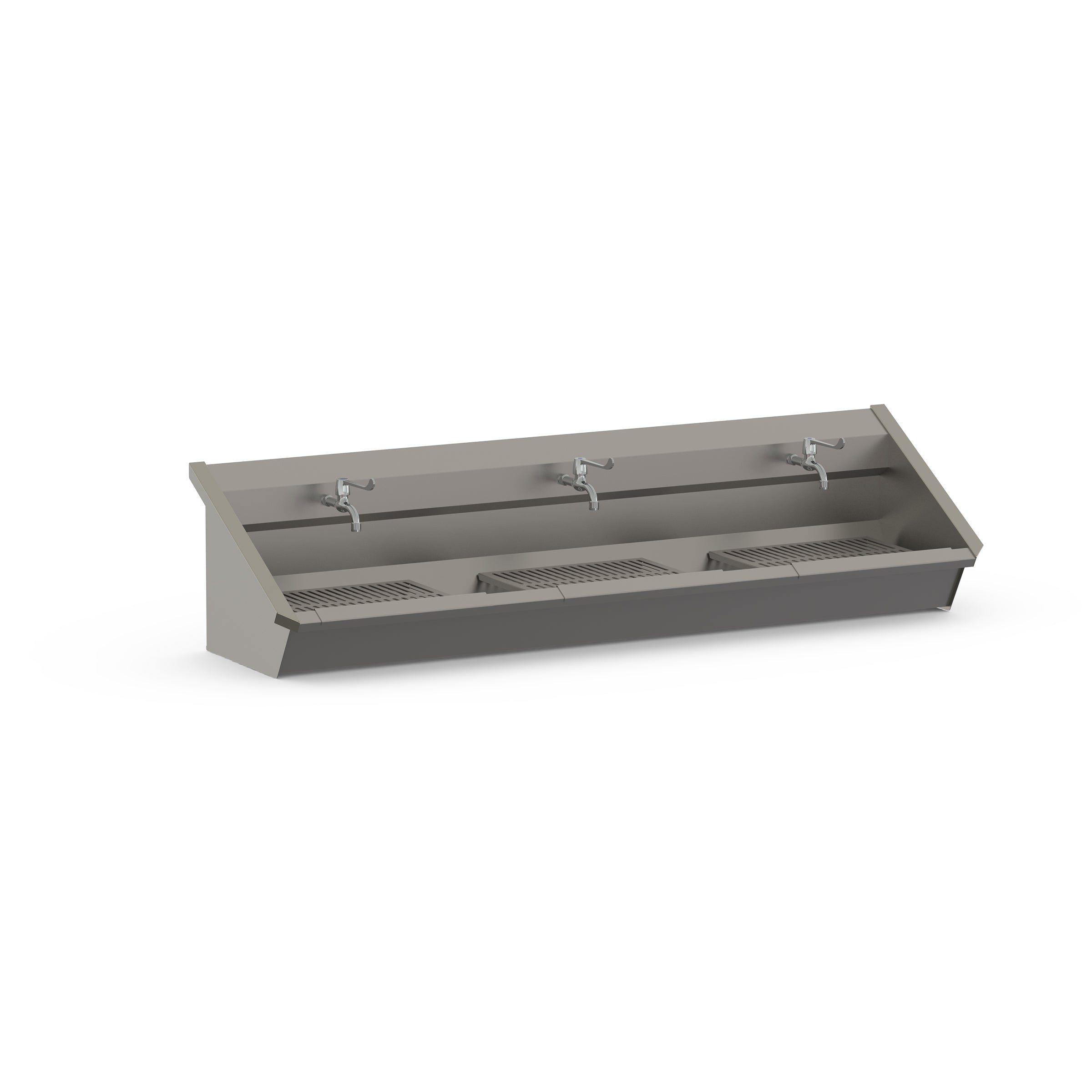 Series 1 3-user wash basins with  manual faucets