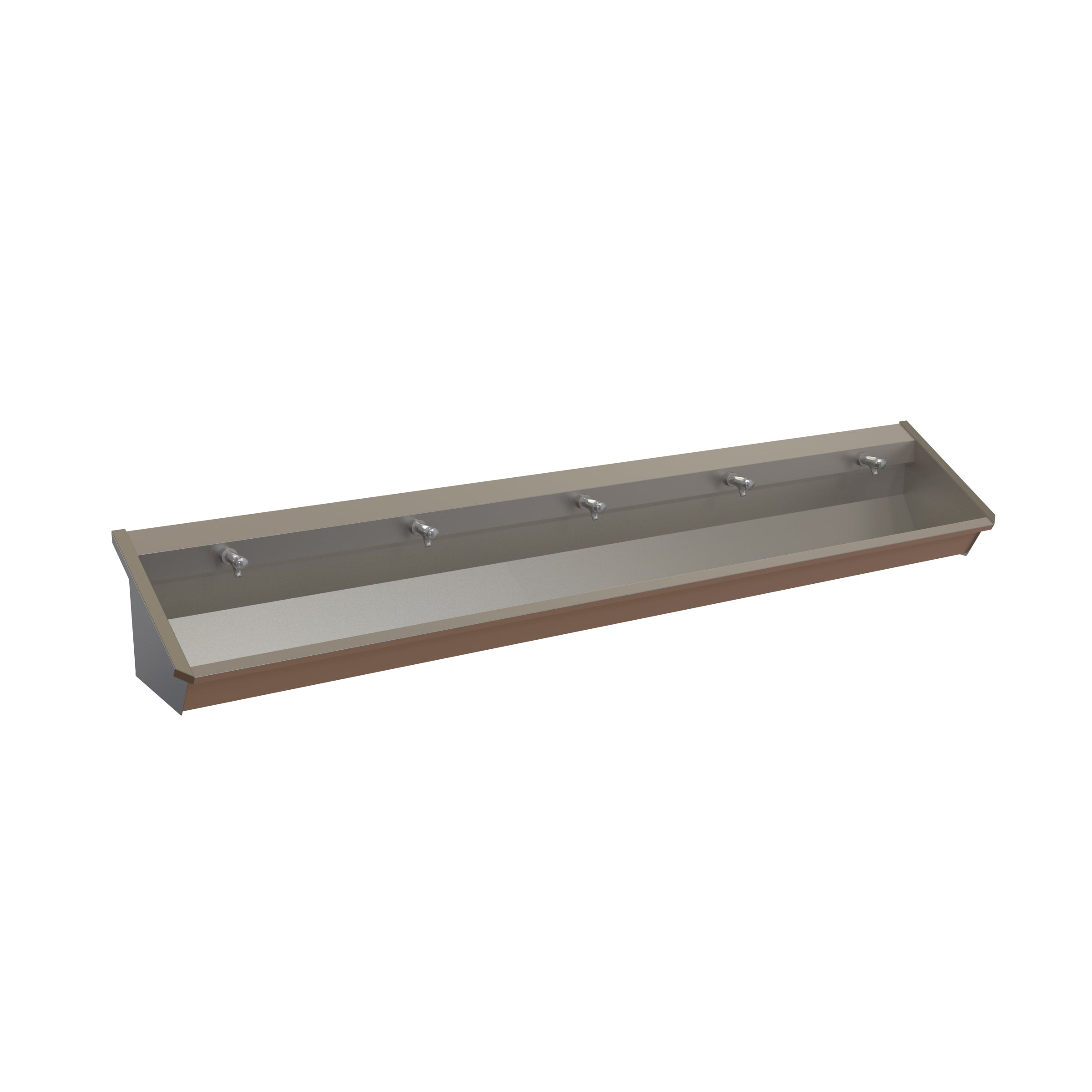 line1 5-user wash basins with pushbutton faucets