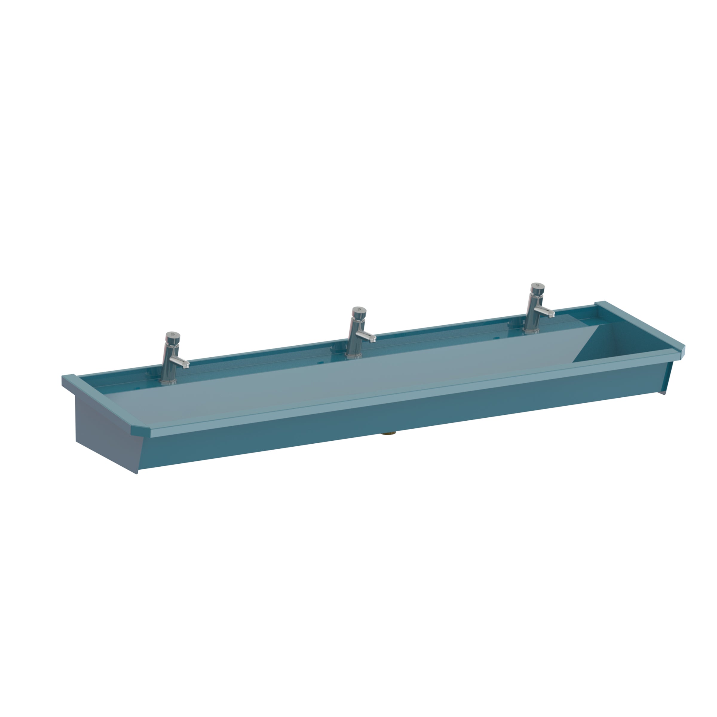 teal 3-user line 5 stainless steel wash basin with sensor faucets