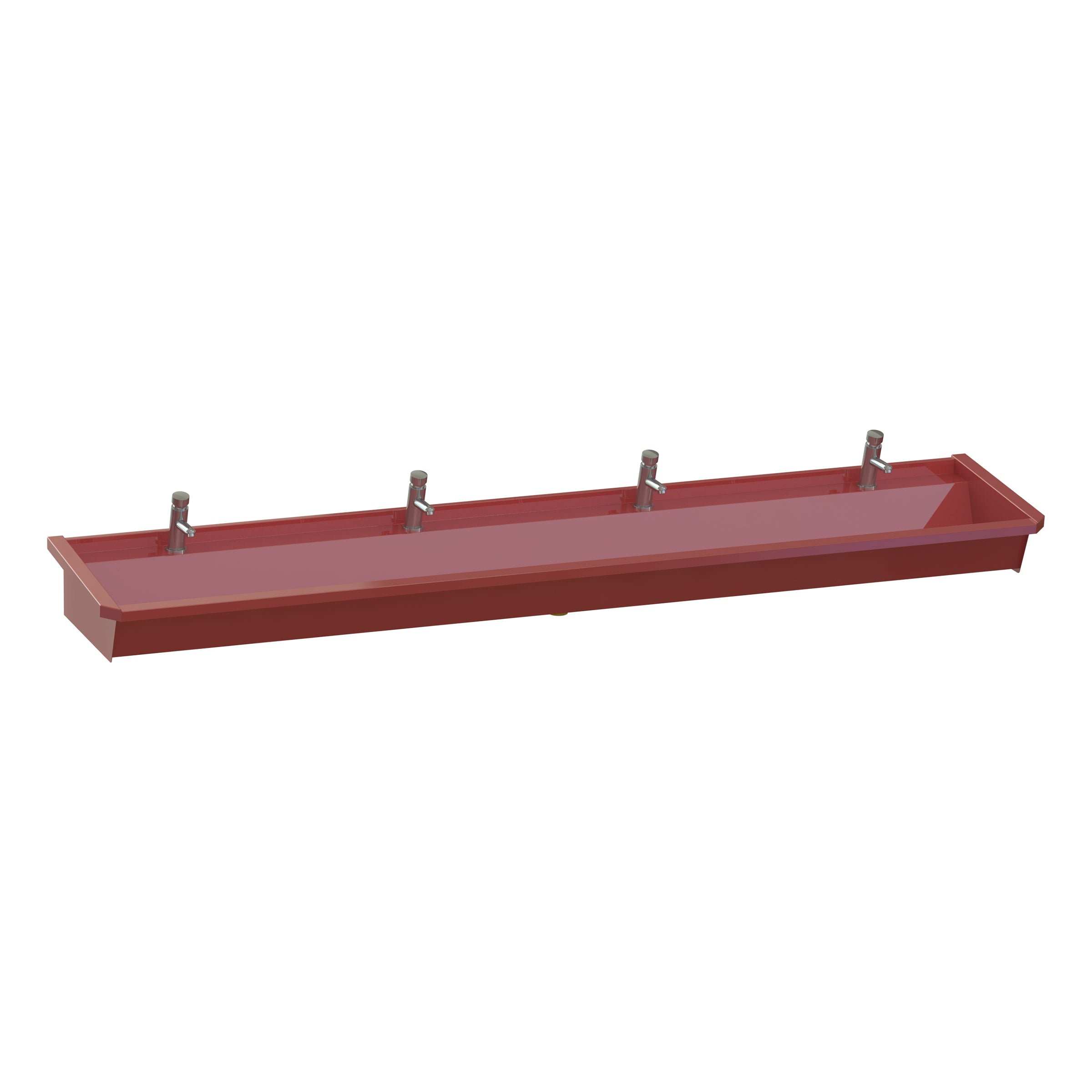 red 5-user line 5 stainless steel wash basin with sensor faucets