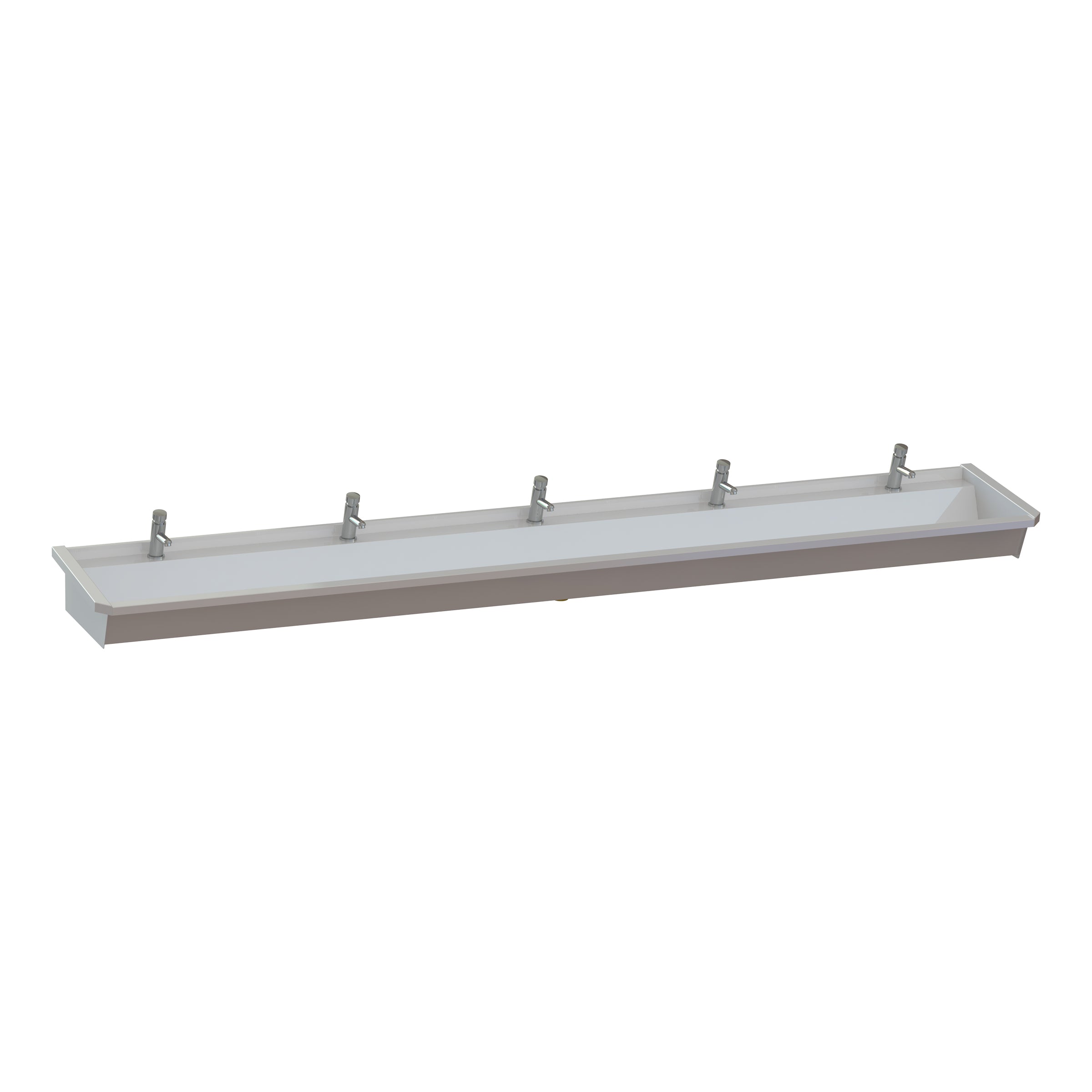 white 5-user line 5 stainless steel wash basin with sensor faucets